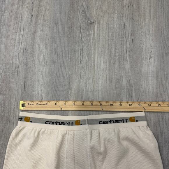 Carhartt Heavyweight Cotton Thermal Pants Men's Large Cream Base Layer Waffle - Picture 6 of 8